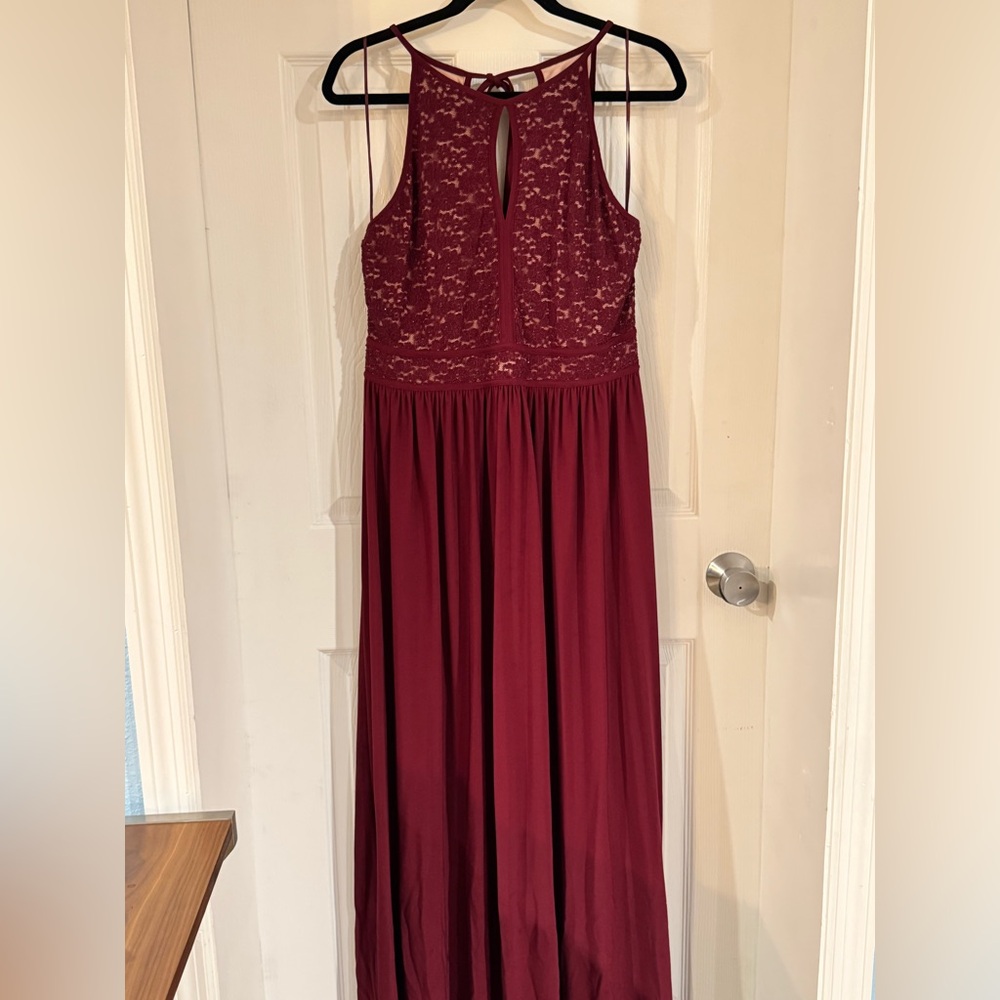 MORGAN & CO. Burgundy maroon formal gown dress womens size 16